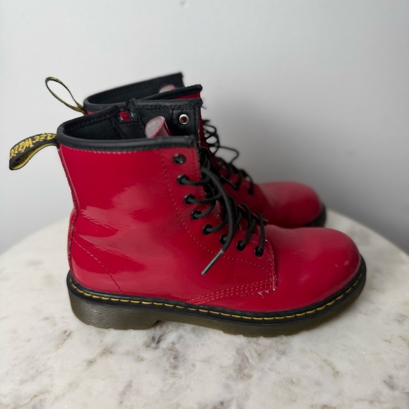Dr Martens 1460J Women’s Red Leather Ankle Boots Size US 5 Doctor Martins Doc - Picture 3 of 9